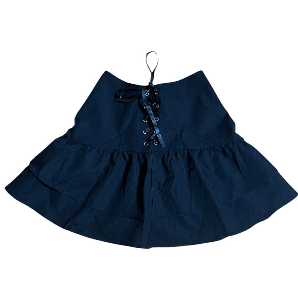 Romwe Black Skirt W/ Lace Front & Back Small S NWT